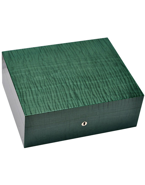 Elie Bleu Fruit Wooden Humidor For 75 Cigars - Green Sycamore Closed