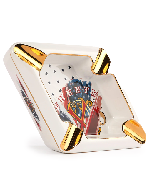 The Opus X Society 1776 Ceramic Ashtray Face Angled