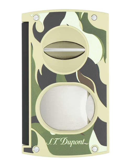 ST Dupont Dual Cigar Cutter Camo Khaki Face Closed