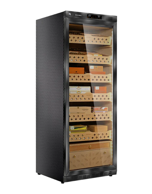Raching MON2800 Cigar Humidor Cabinet Carbon Fiber Front View