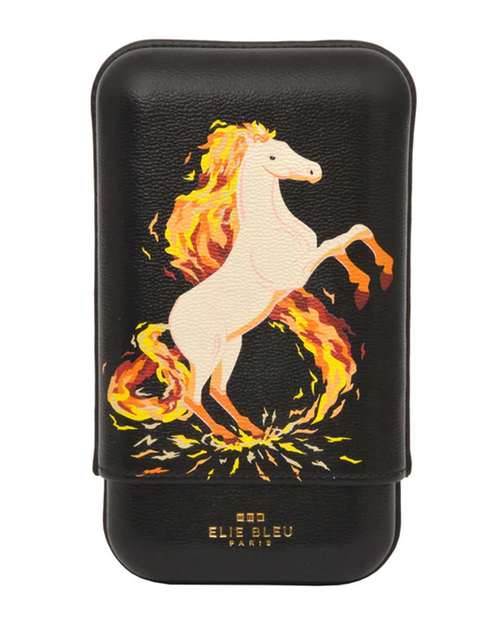 Elie Bleu Fire Horse 3 Cigar Case Front