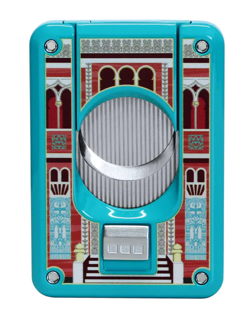 Elie Bleu Casa Cubana "Palacio Cienfuegos" C-4 Cigar Cutter — Teal Lacquer, Face
