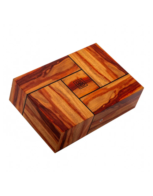 Elie Bleu Emblem Collection Humidor — Padouk - 110 Cigars, Face
