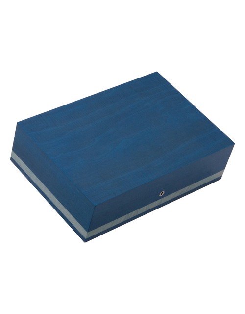 Elie Bleu New Fruit Collection Humidor — 110 Cigars, Blue Sycamore Closed