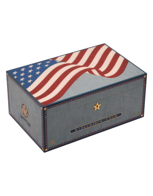 Elie Bleu USA 250th Celebration Humidor — 125 Cigars, Top Closed