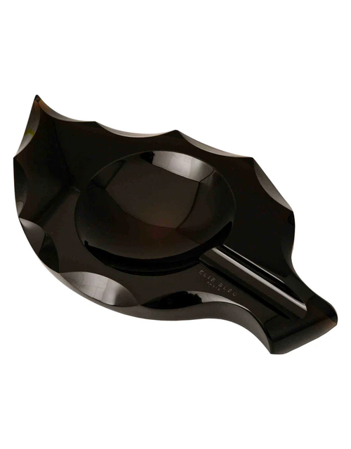 Elie Bleu Vakar Tobacco Leaf Obsidian Ashtray — Black, Top View