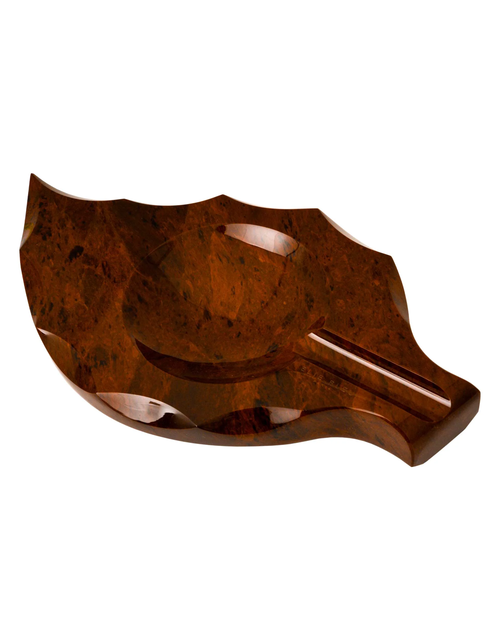 Elie Bleu Vakar Tobacco Leaf Obsidian Ashtray — Brown, Top View