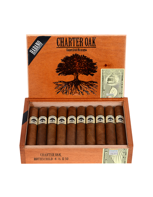 Foundation Charter Oak Habano Rothschild Box Open