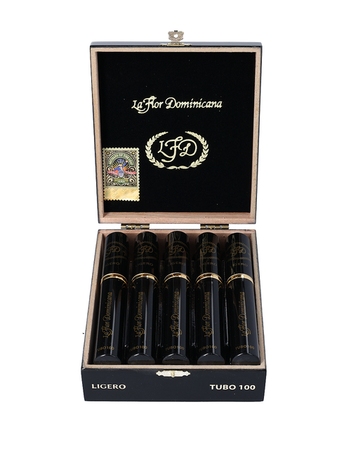 La Flor Dominicana LFD Ligero 100 Tubos Box Open