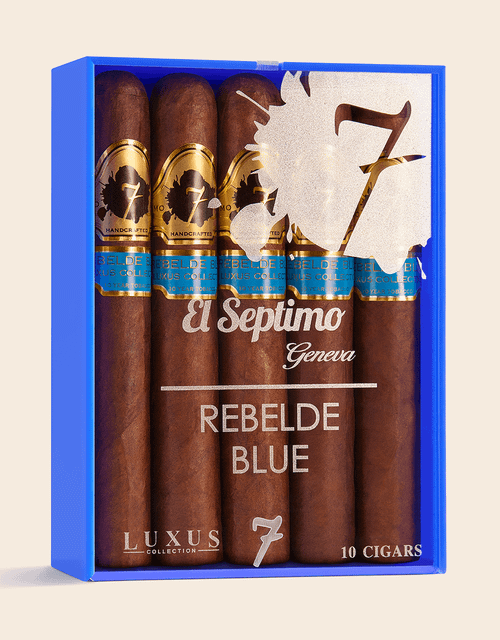El Septimo Luxus Collection Rebelde Blue 10ct Box Open