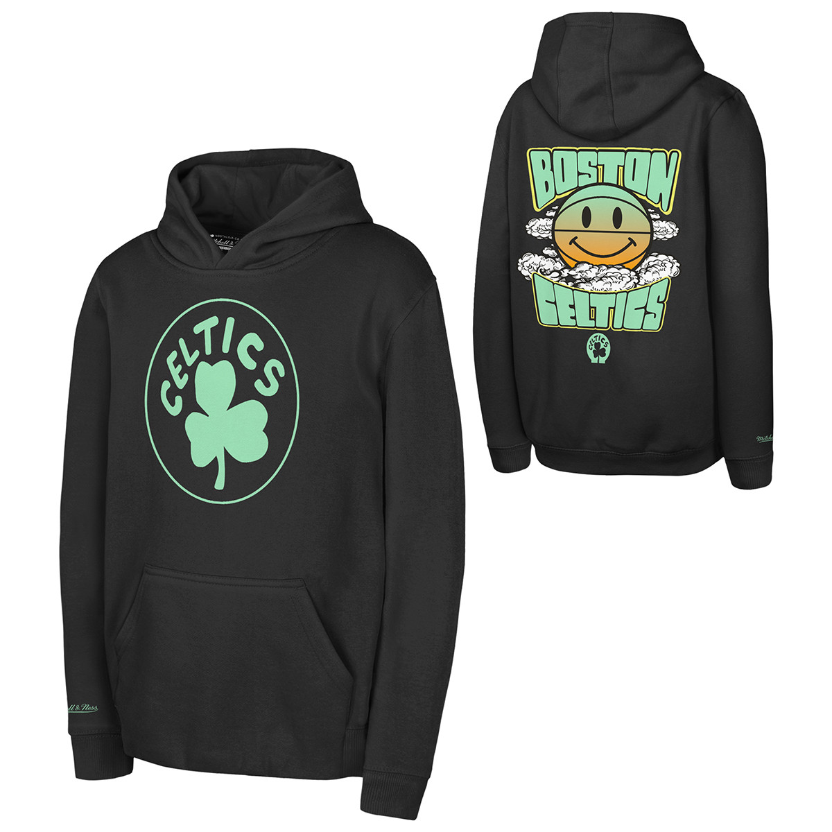 Celtics Youth Mitchell & Ness Emoji Black Pullover Hood