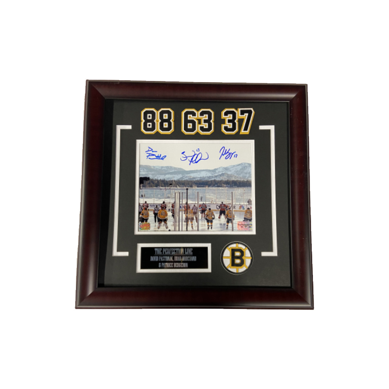Brad Marchand and David Pastrnak Signed / Autographed Photo 8x10 Frame