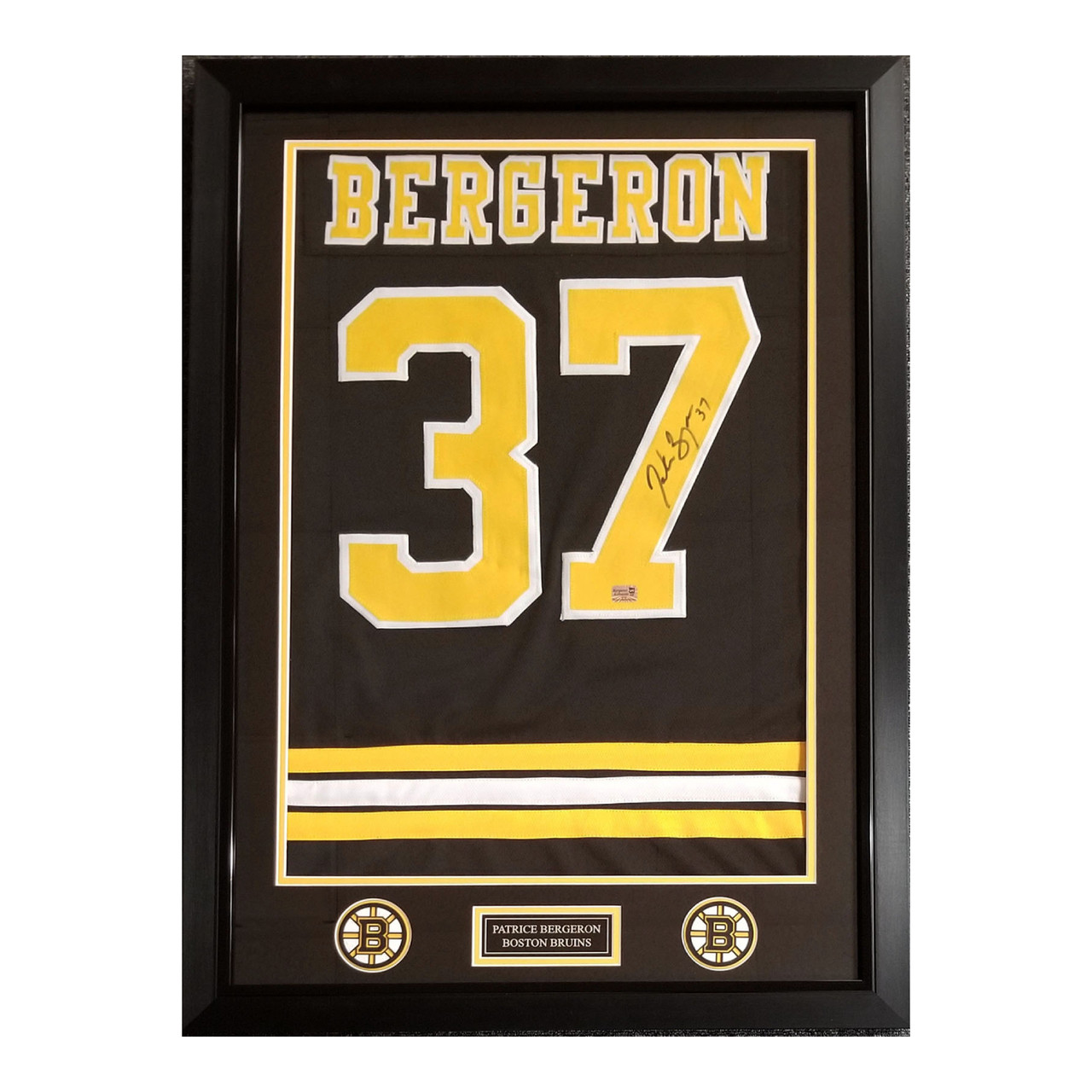 Patrice Bergeron Signed/ Autographed Jersey Swatch 36x25 Frame