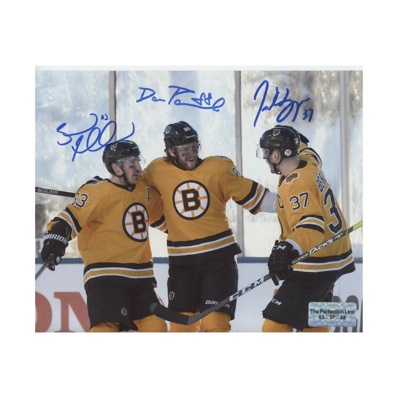 Boston Bruins Hockey Bergeron Marchand And Pastrnak Signatures