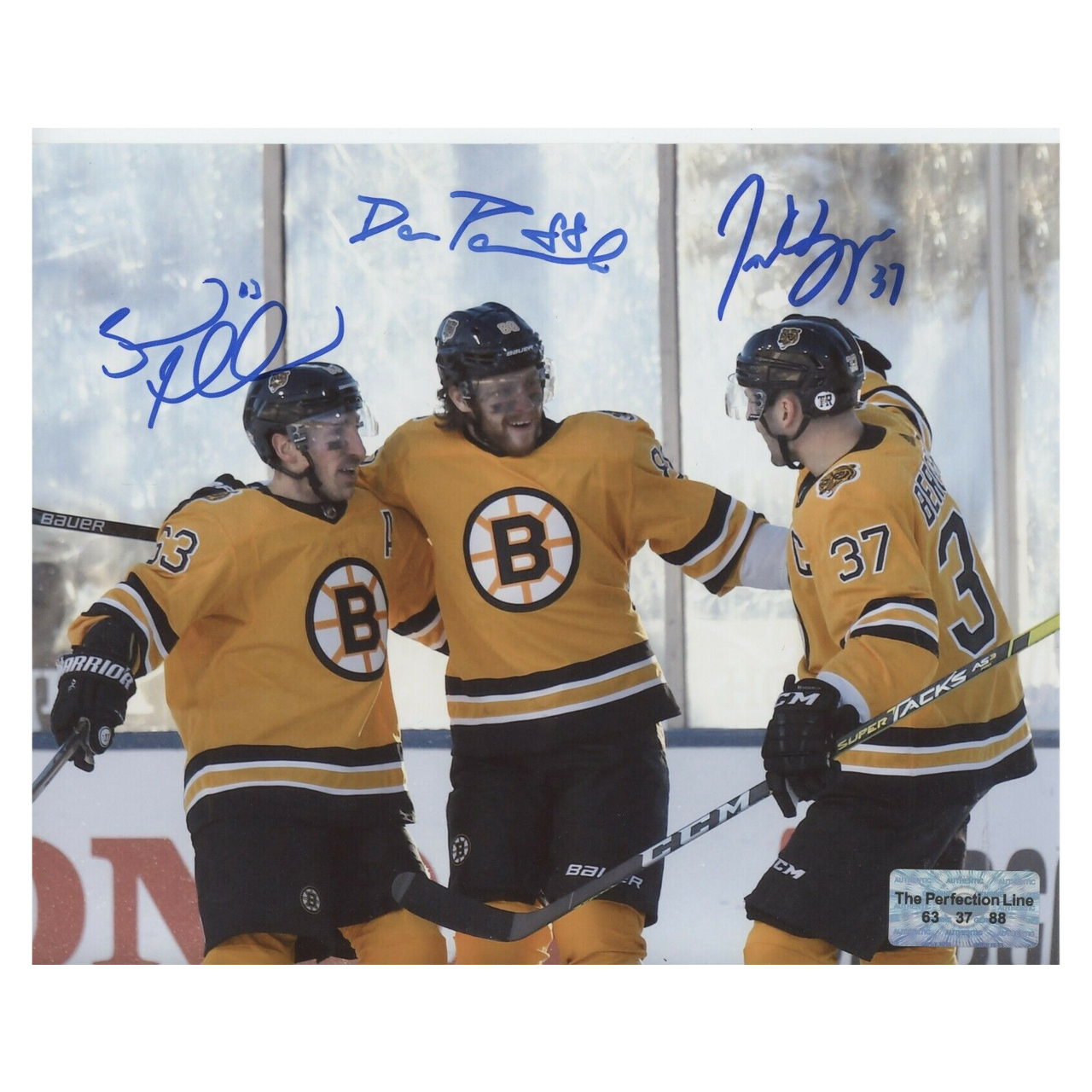 Patrice Bergeron Autographed 16x20 Photo Boston Bruins Retro