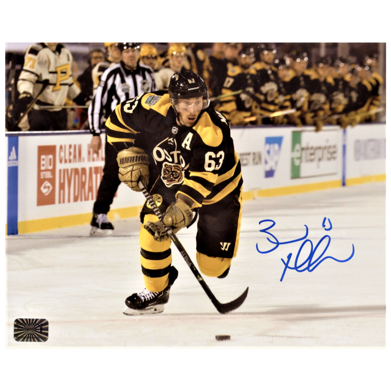 Brad Marchand Autograph 2023 Winter Classic Jersey Framed 37×45