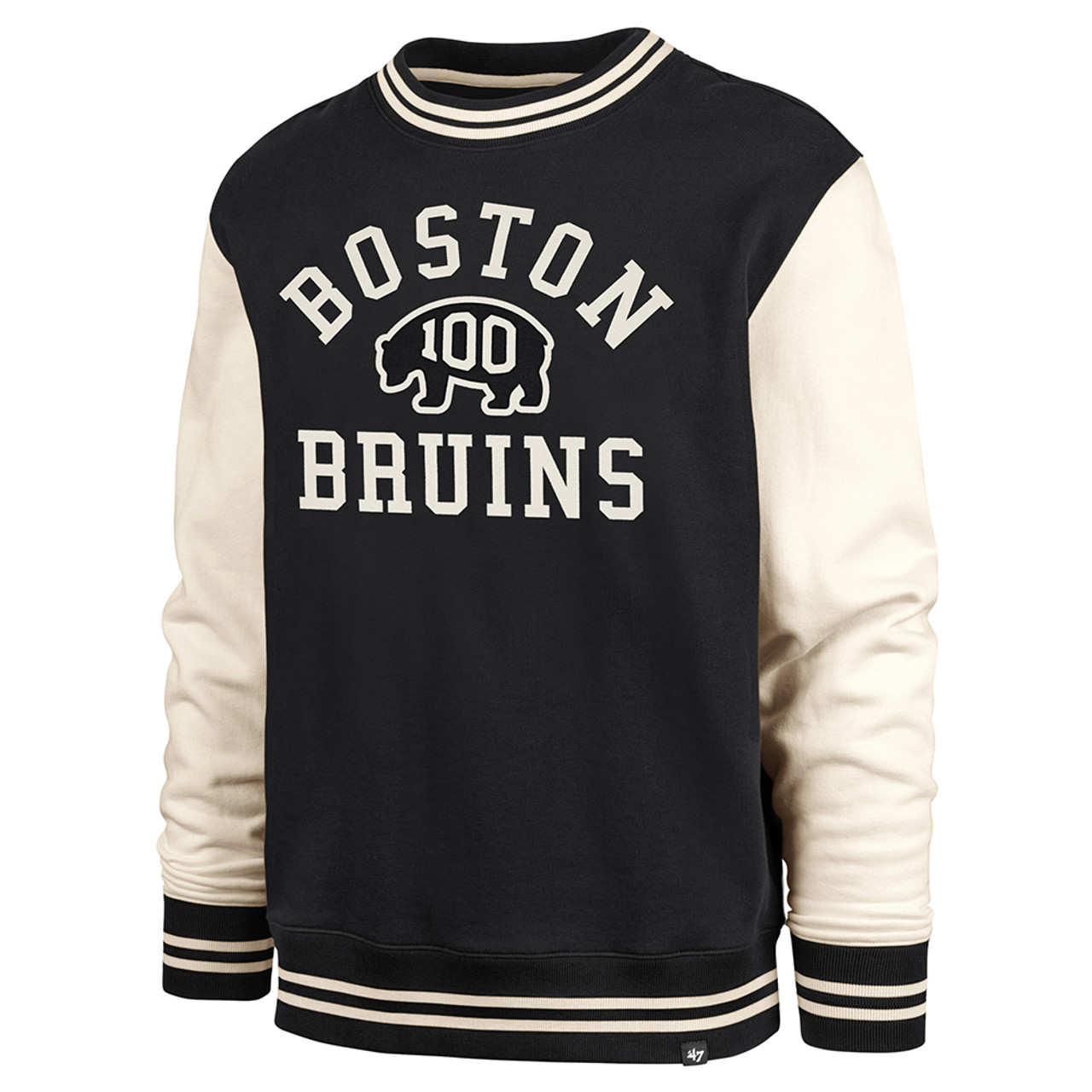 Bruins '47 Centennial Sierra Black Crew Sweatshirt