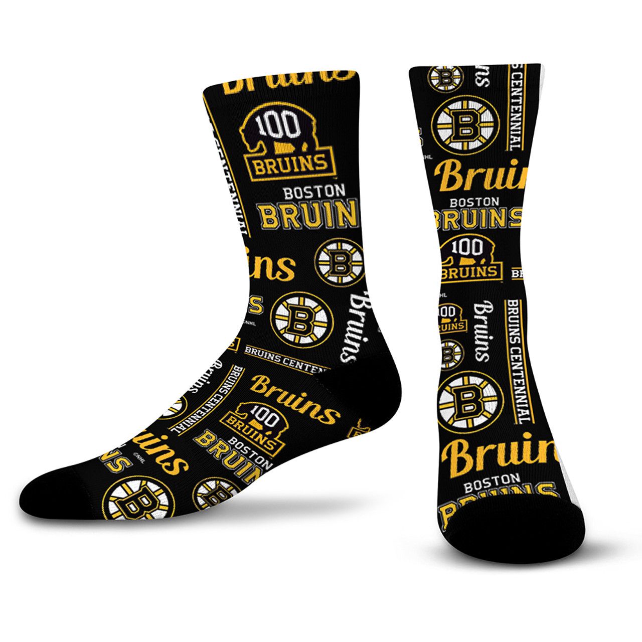 Bruins Centennial Pattern Black Lanyard