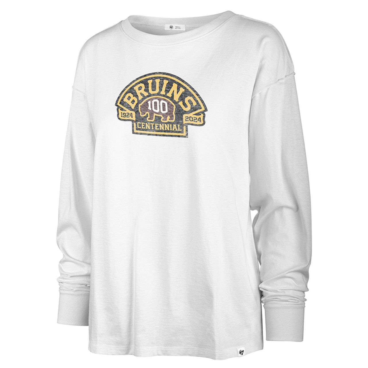 Bruins Ladies '47 Centennial Core Long Sleeve White Tee