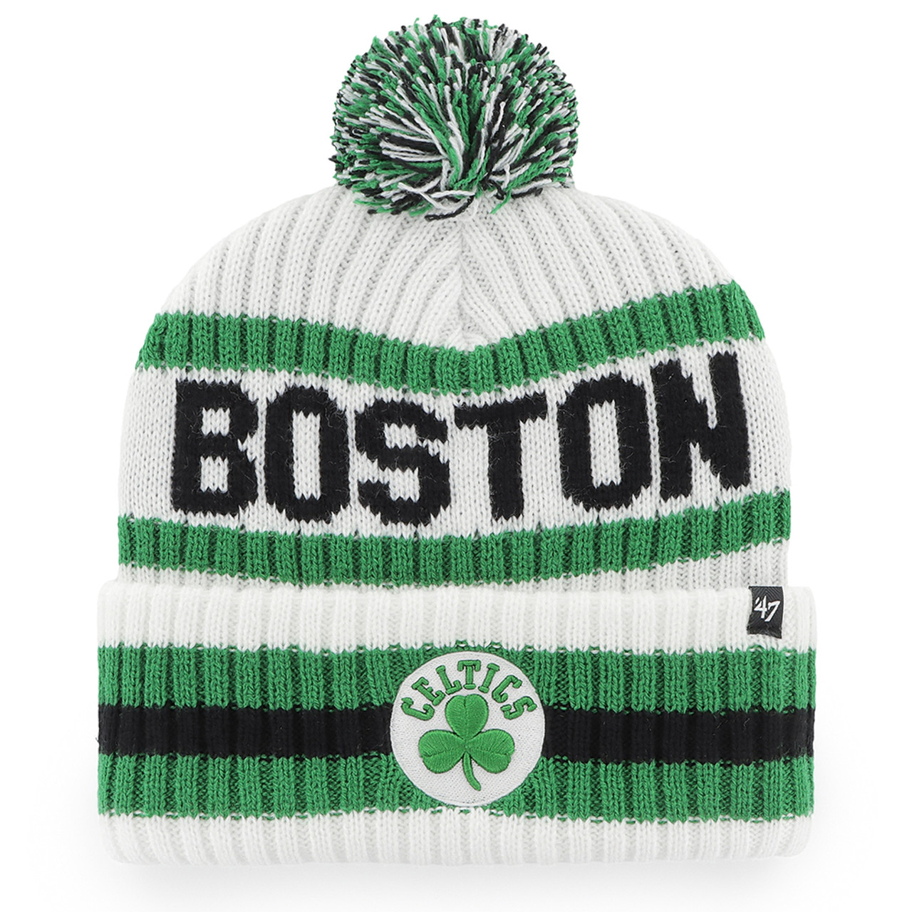 Celtics '47 Shamrock Bering White Knit Hat