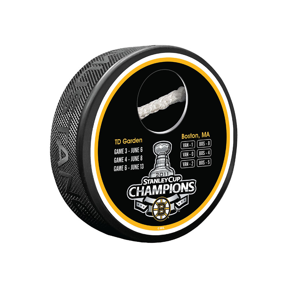 Bruins 2011 Stanley Cup Champs Game-Used Net Puck - Boston ProShop