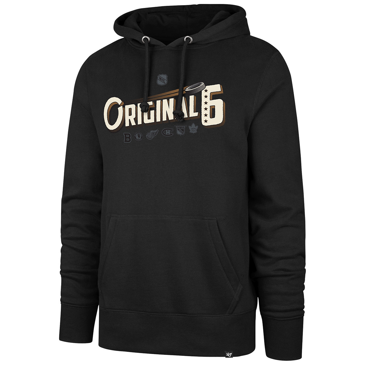 Bruins '47 Original Six Black Pullover Hood