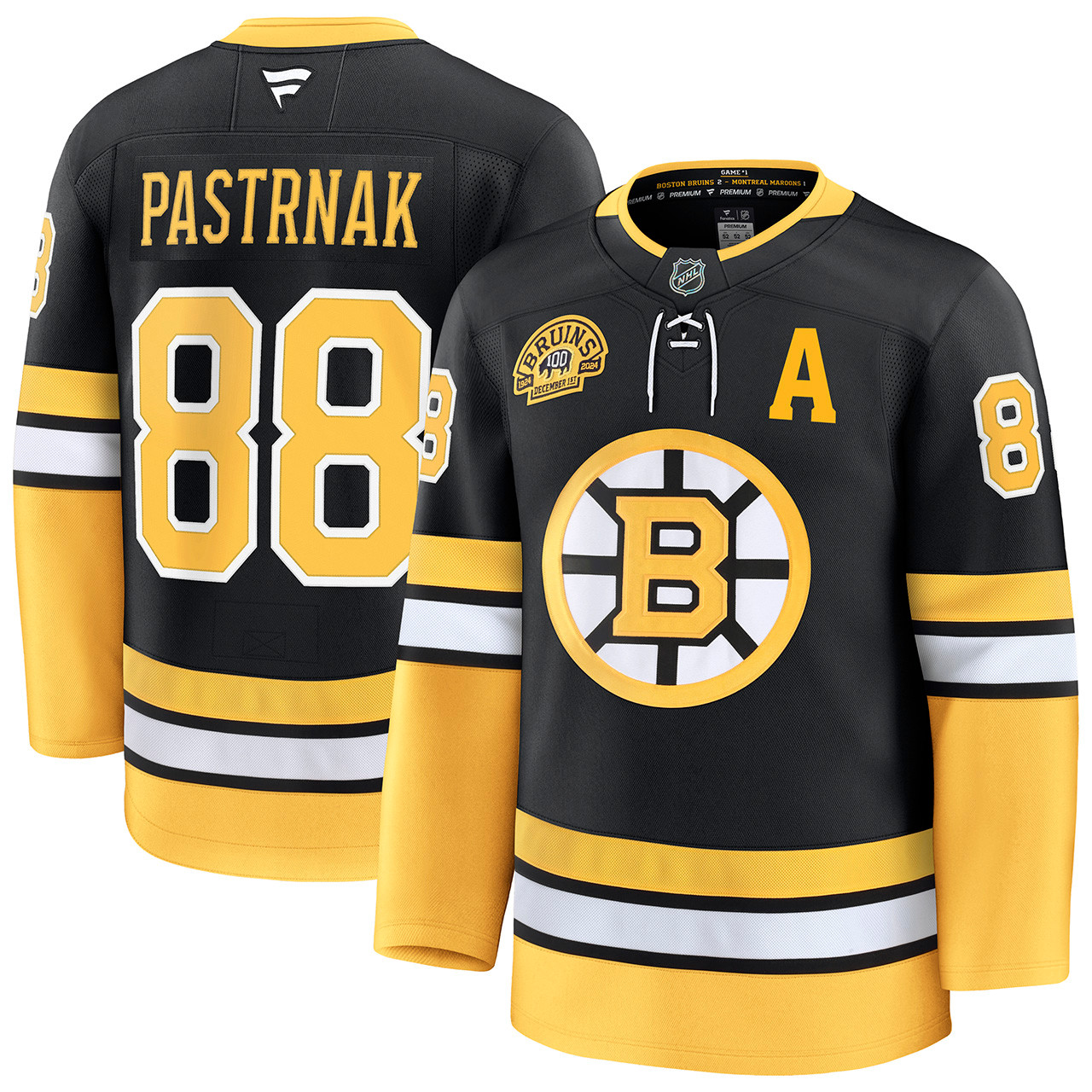 バーノン　ユニフォーム David Pastrnak Fanatics Premium Centennial Game Jersey - Boston
