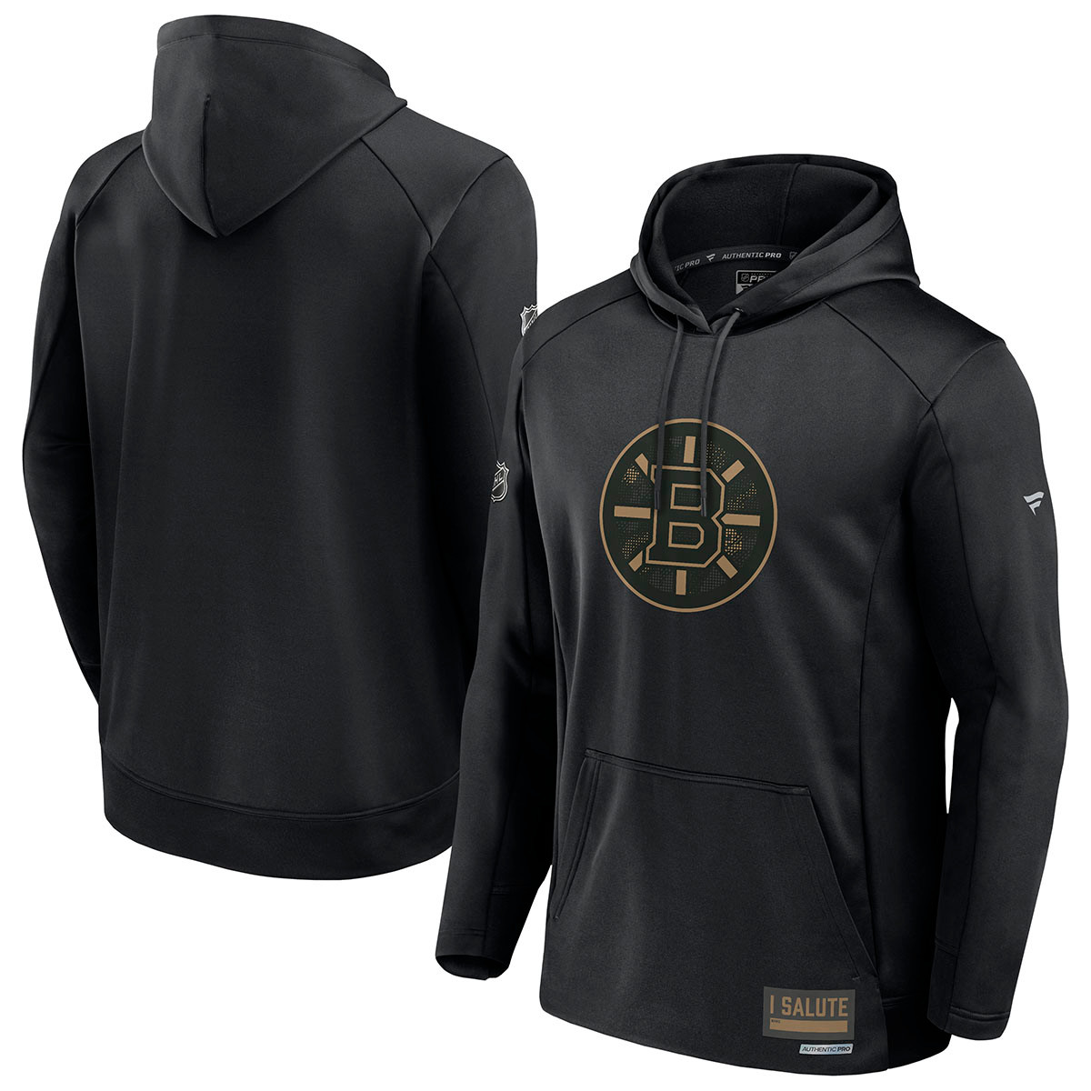 Sweat à capuche Fanatics noir authentique des Bruins de Boston pour homme