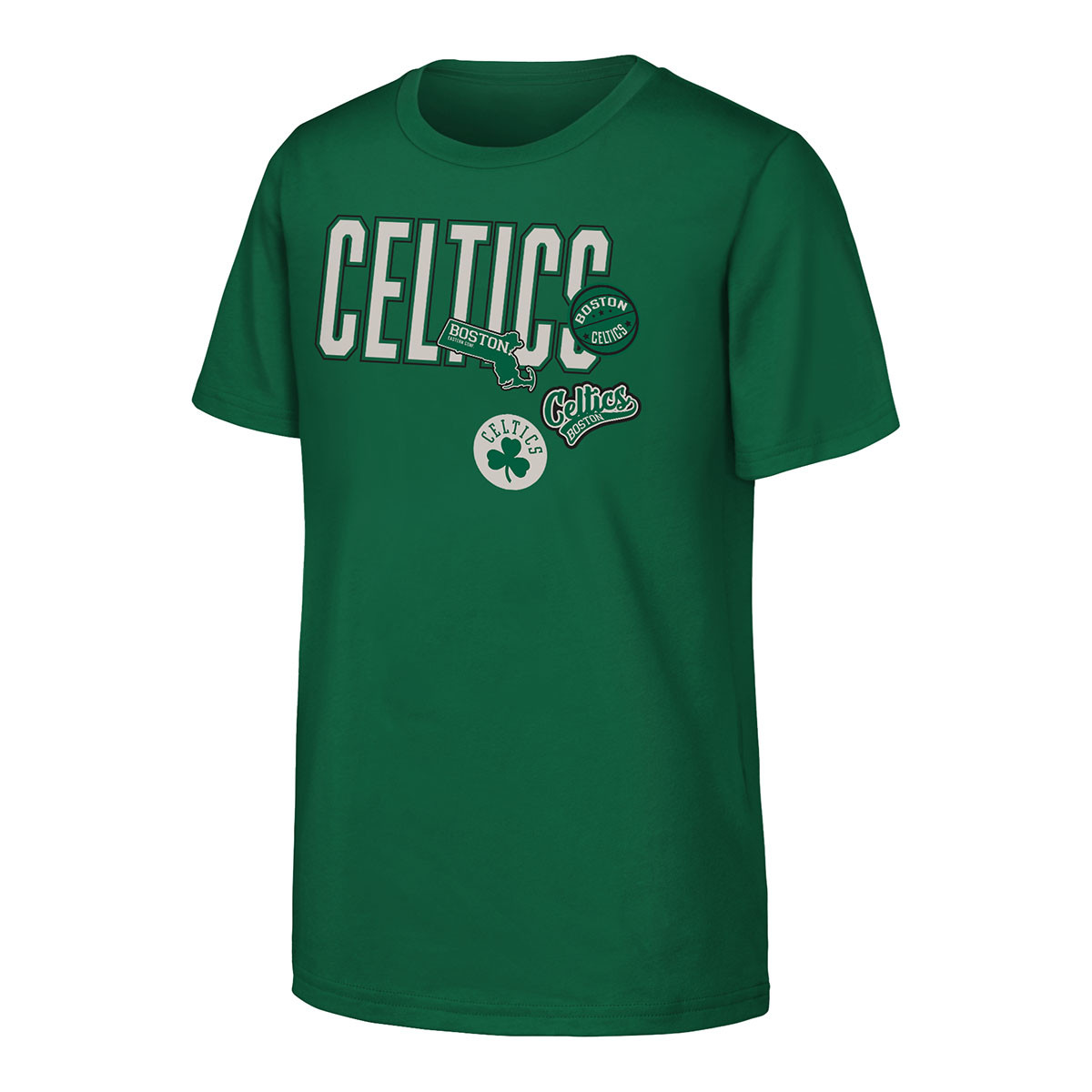 BOSTON CELTICS 緑 Tシャツ Celtics Youth Patches Green Short Sleeve Tee - Boston ProShop