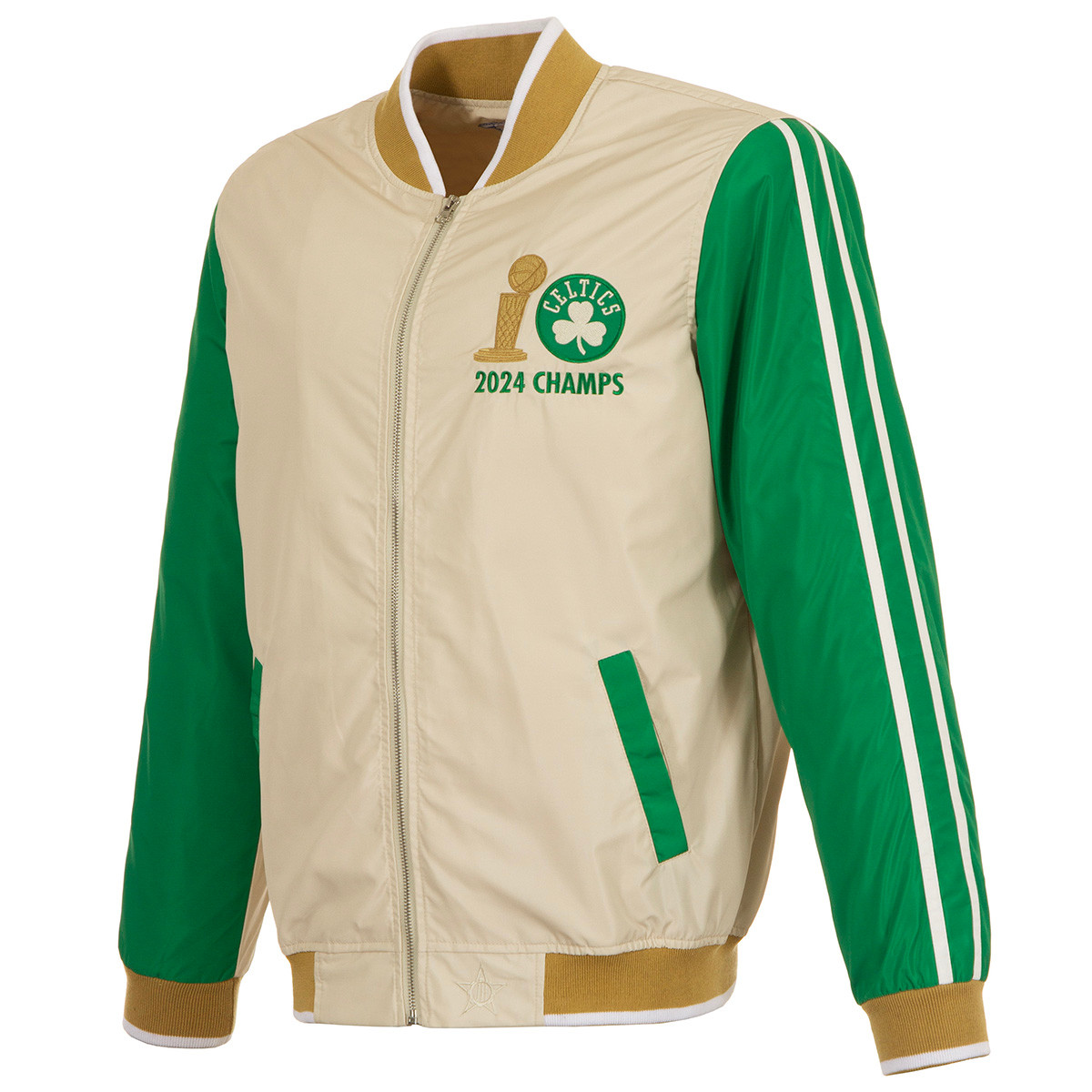 Celtics 2024 NBA Champions Cream Nylon Jacket