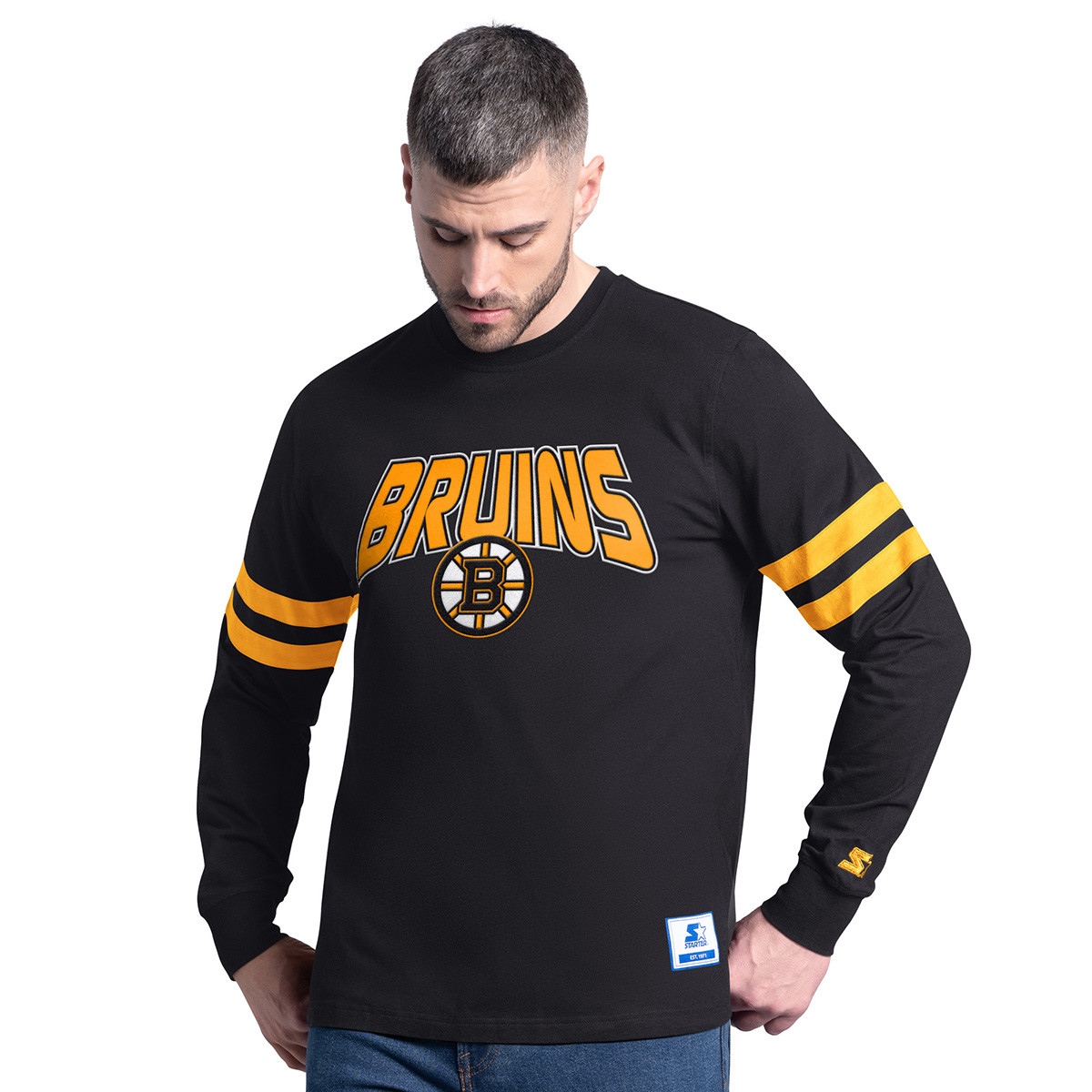 Bruins Starter Lineup Long Sleeve Black Tee - Boston ProShop