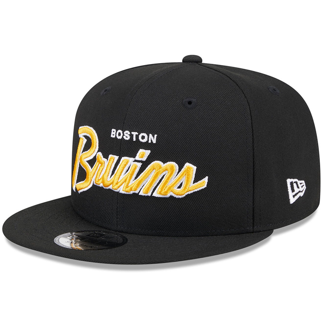 Bruins Script 9FIFTY Black SnapBack Cap - Boston ProShop