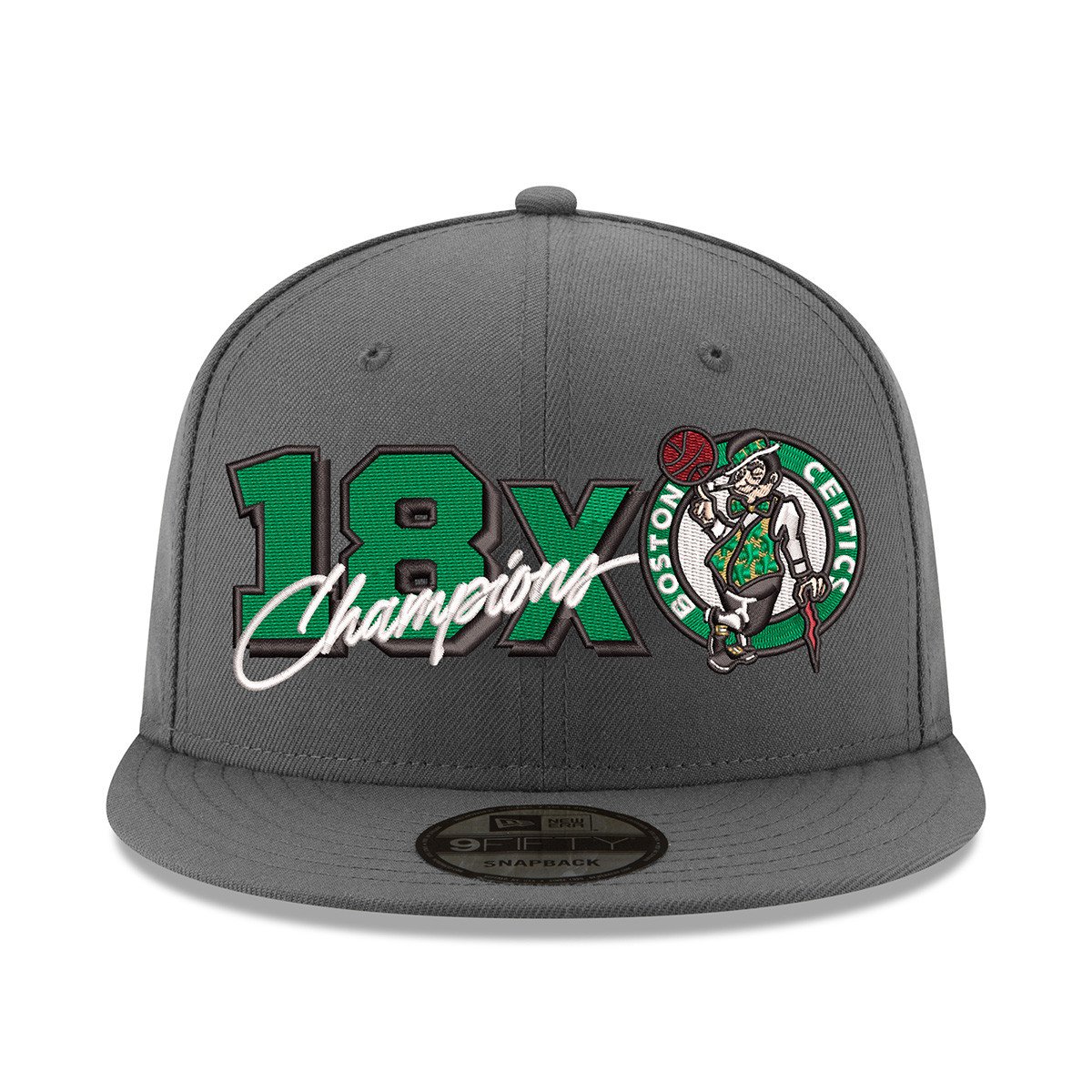 Celtics 18x NBA Champions Most In History Charcoal 9FIFTY SnapBack Cap