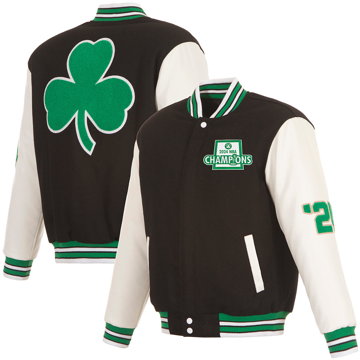 Celtics 2024 NBA Champions Black Reversible Jacket - Boston ProShop