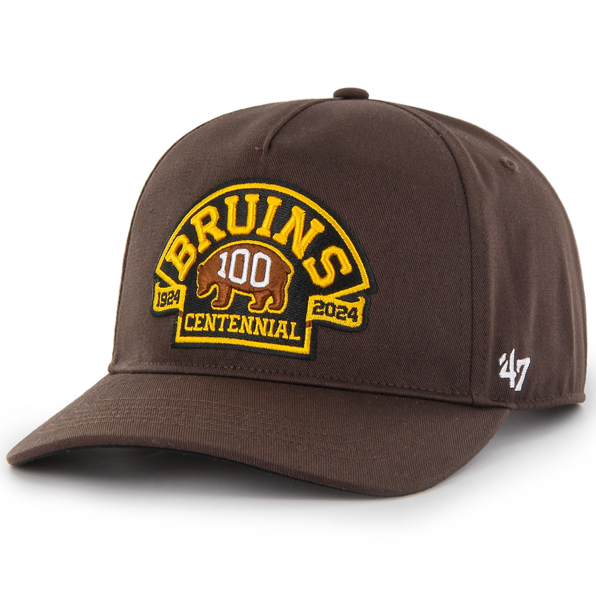 Bruins '47 Centennial Sure Shot Brown Hitch Cap - Boston ProShop