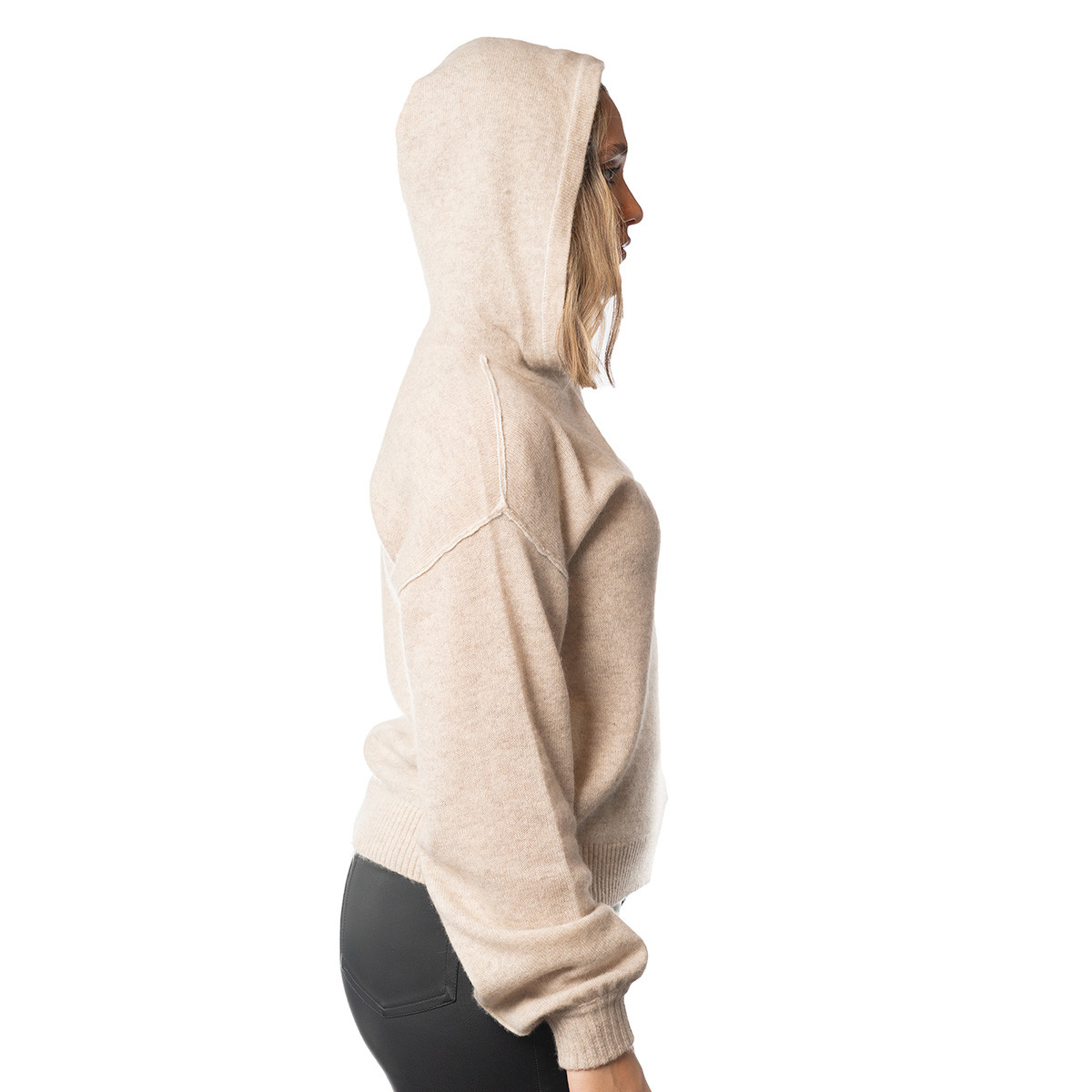 Bruins Ladies Lusso Natural Beatriz Cashmere Pullover Hood