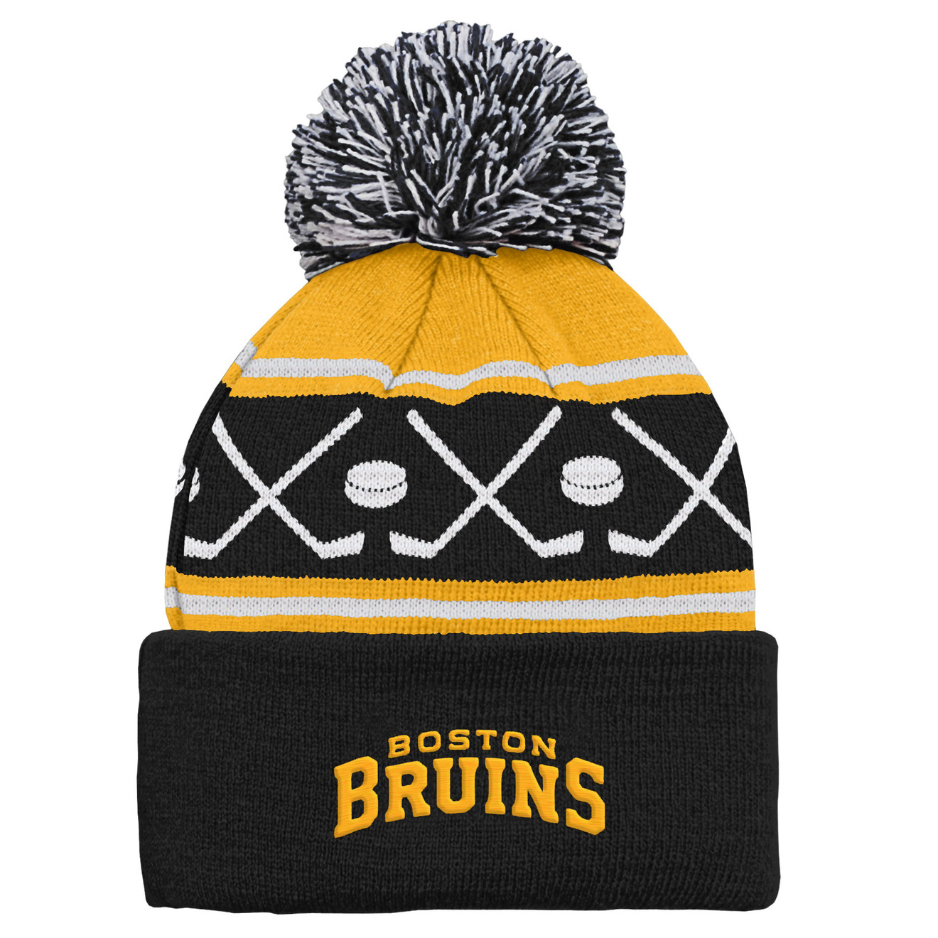 Bruins Infant Face-Off Pom Cuff Knit Hat