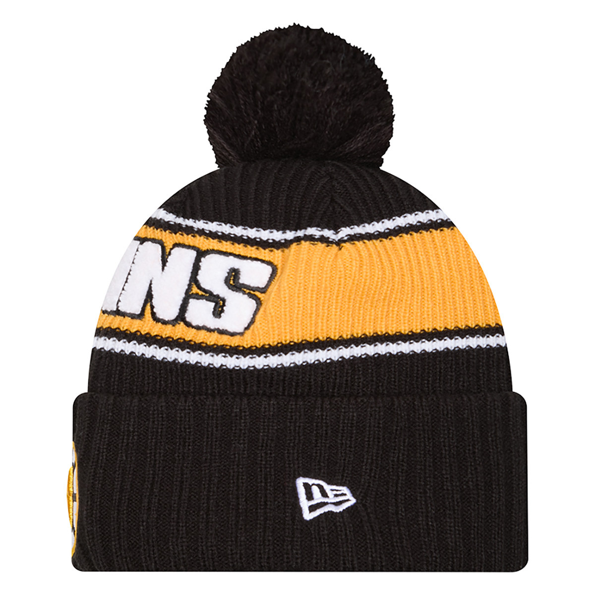 帽子 BoTT New Era OG Logo Cuffed Pom Beanie Bruins New Era Bold Pom Cuff Black Knit Hat