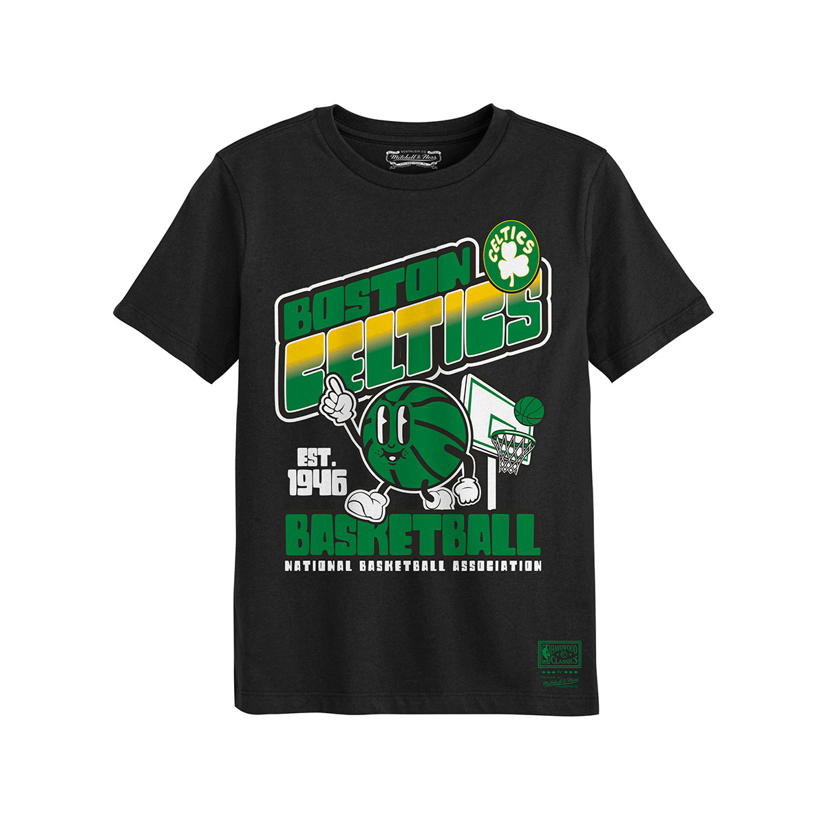 Celtics Toddler Mitchell & Ness Free Throw Black Tee