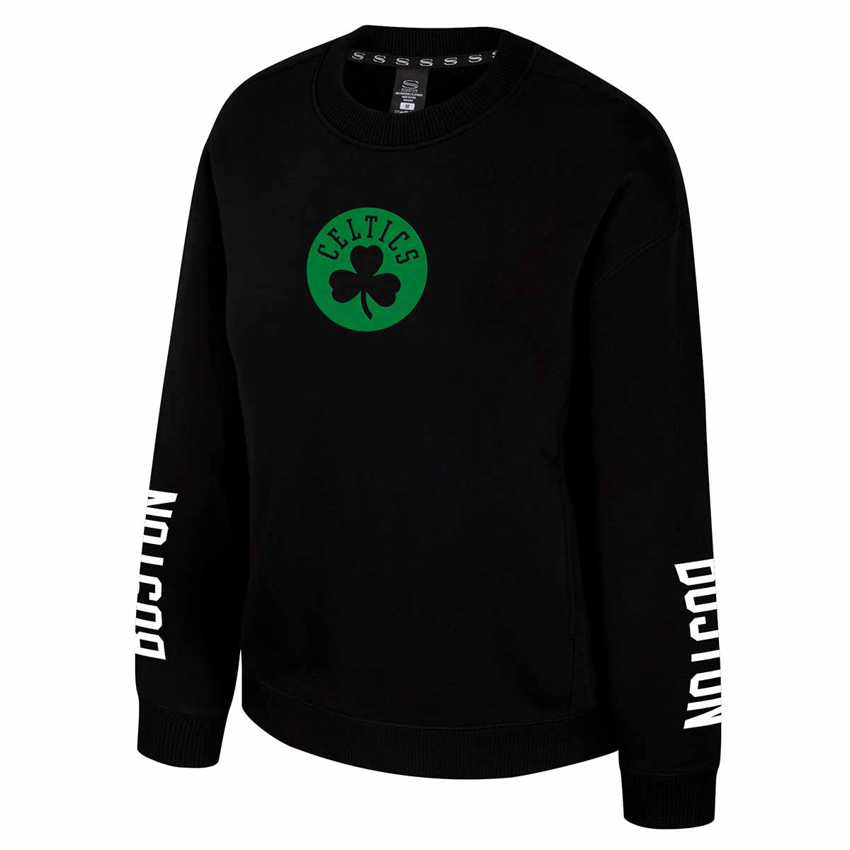 Celtics Ladies Sportique Ashlyn Word Green Crew Sweatshirt