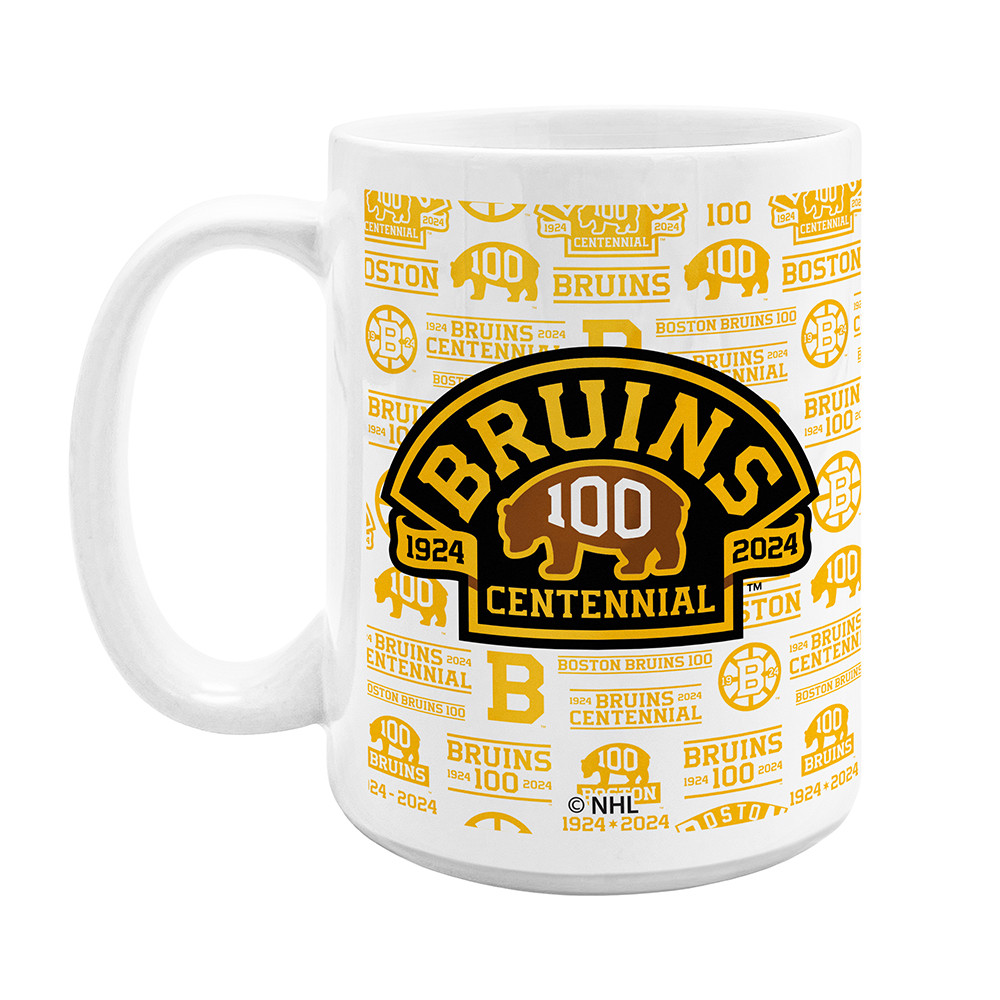 Bruins Centennial Overlay 15oz White Coffee Mug