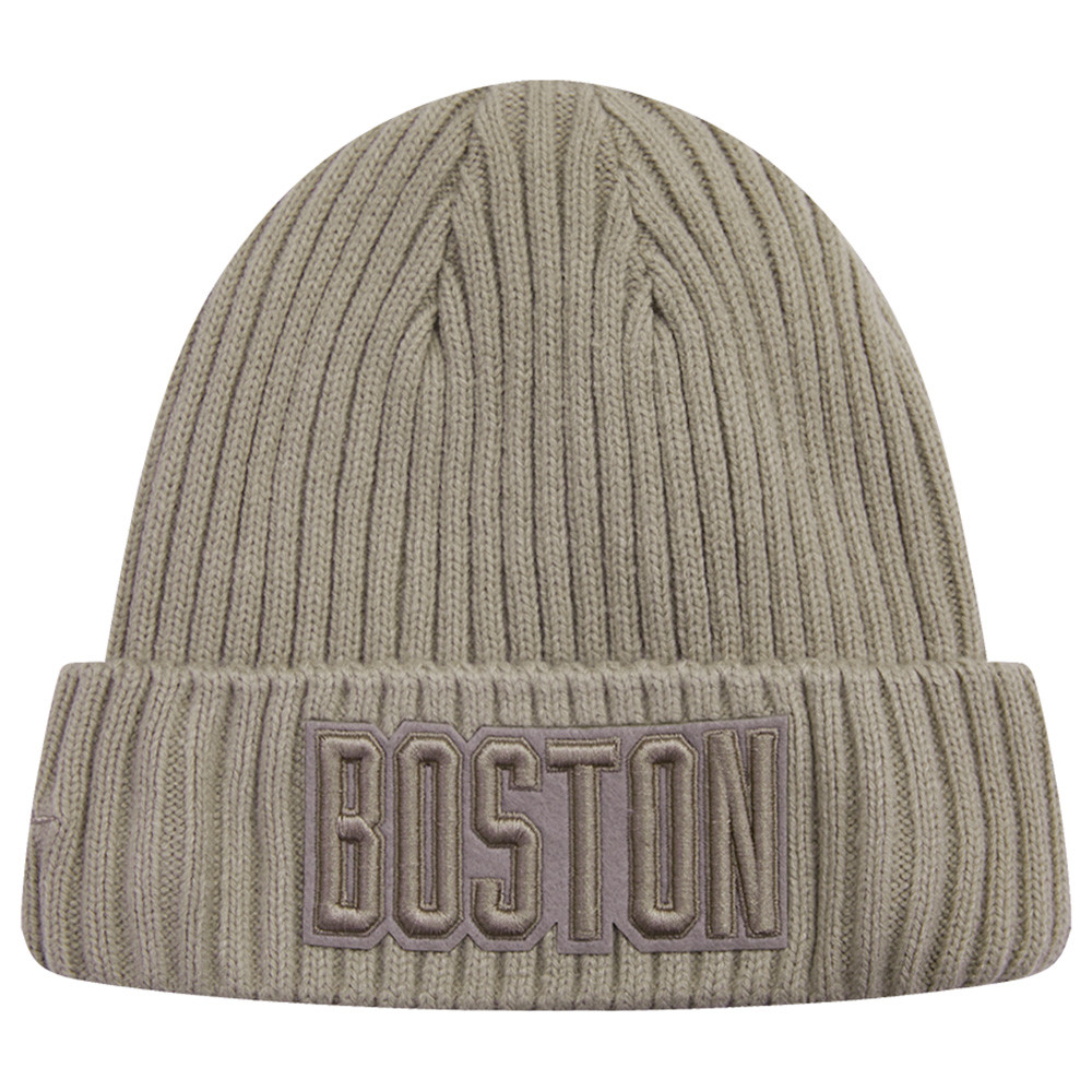Celtics Lucky Neutral Taupe Beanie - Boston ProShop
