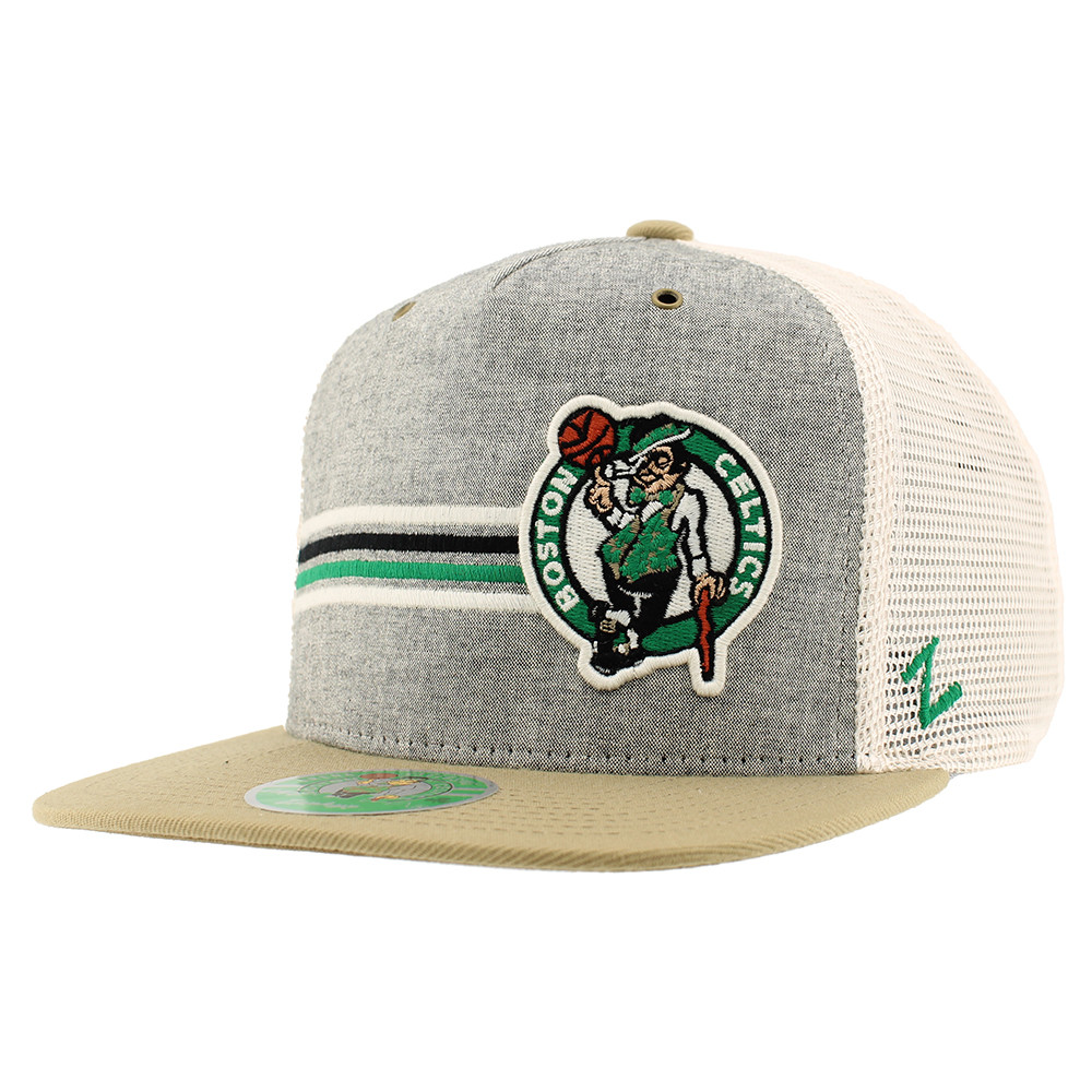 Celtics Flat Panel Gray SnapBack Cap Boston ProShop