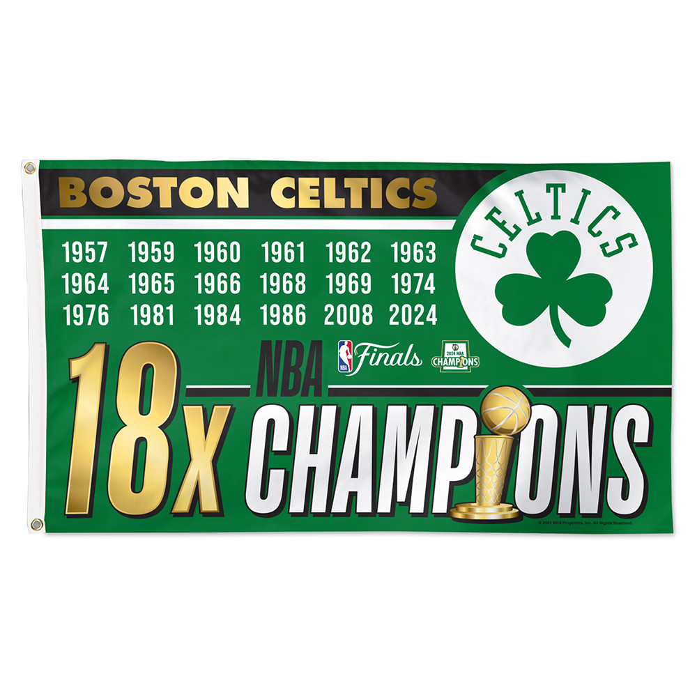Celtics 18x NBA Champions 3x5 Flag - Boston ProShop