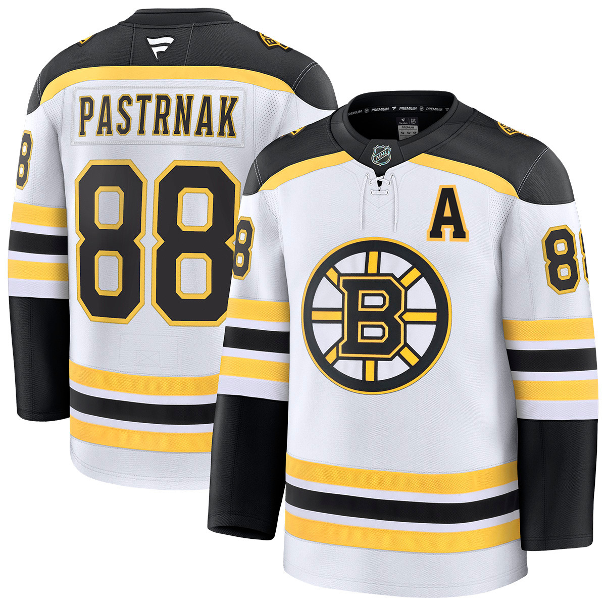 Pastrnak Fanatics White Away NHL Premium Jersey - Boston ProShop