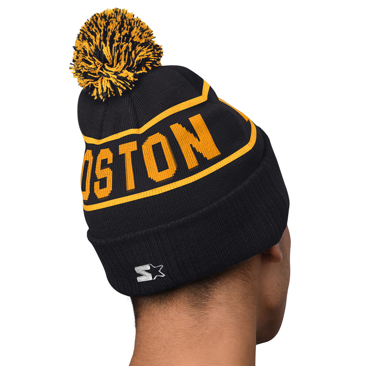 Pom Pom Nhl Winter Hats Bruins Starter Blizzard Pom Knit Hat
