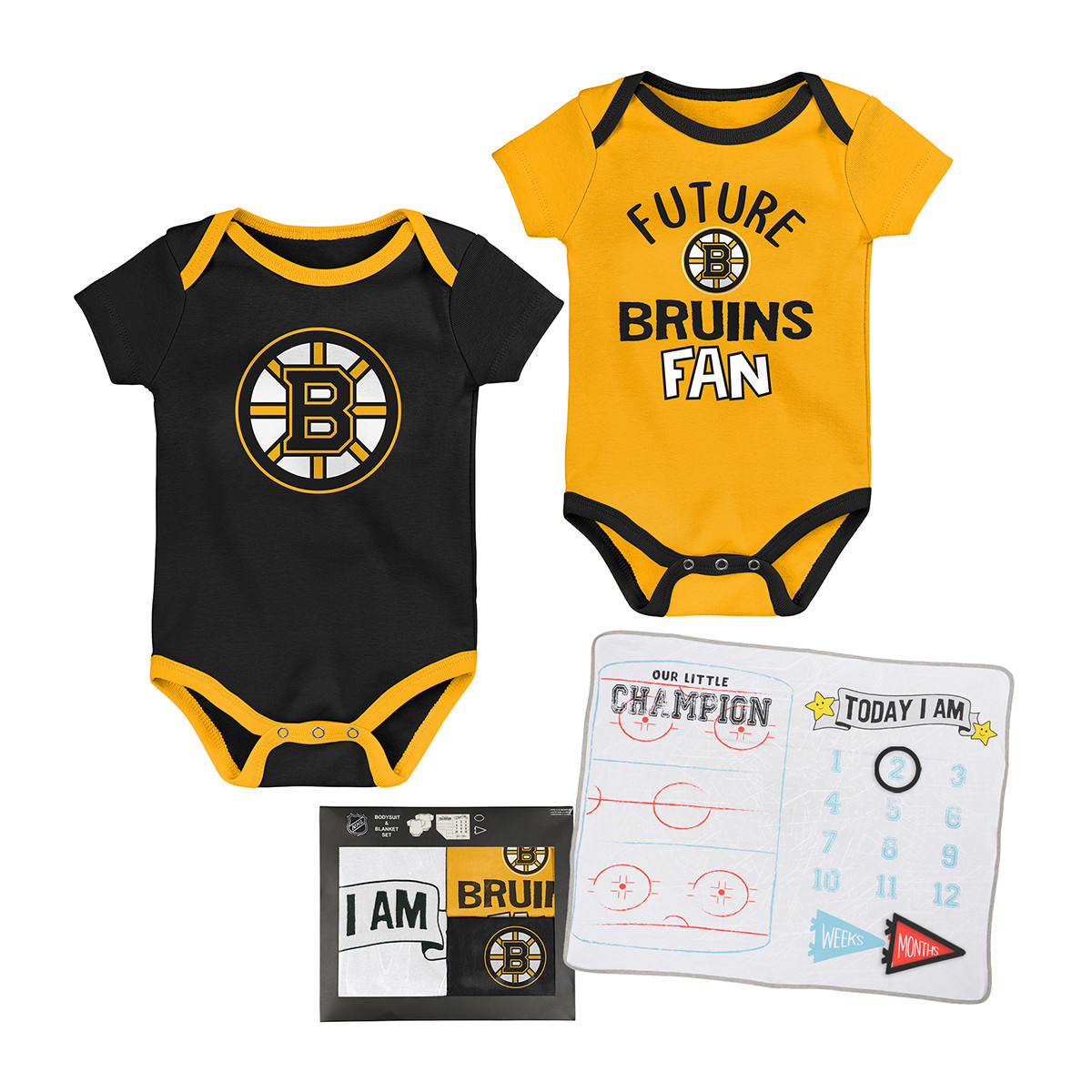 Bruins Newborn Creeper Blanket Gift Set