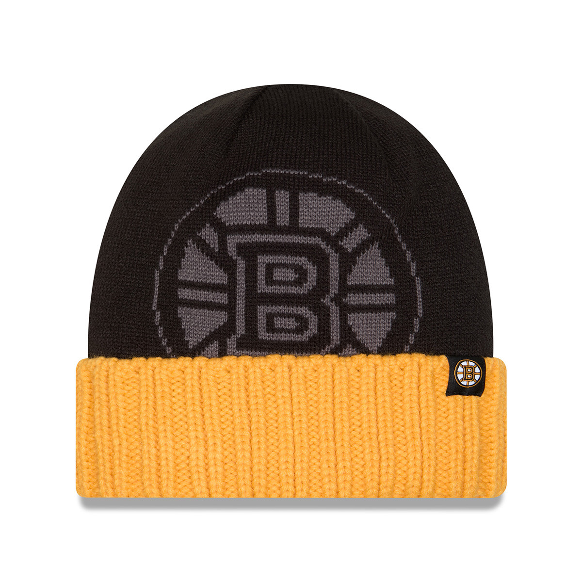 Yellow Fendi Winter Hats Bruins Youth Oversize Logo Cuff Beanie