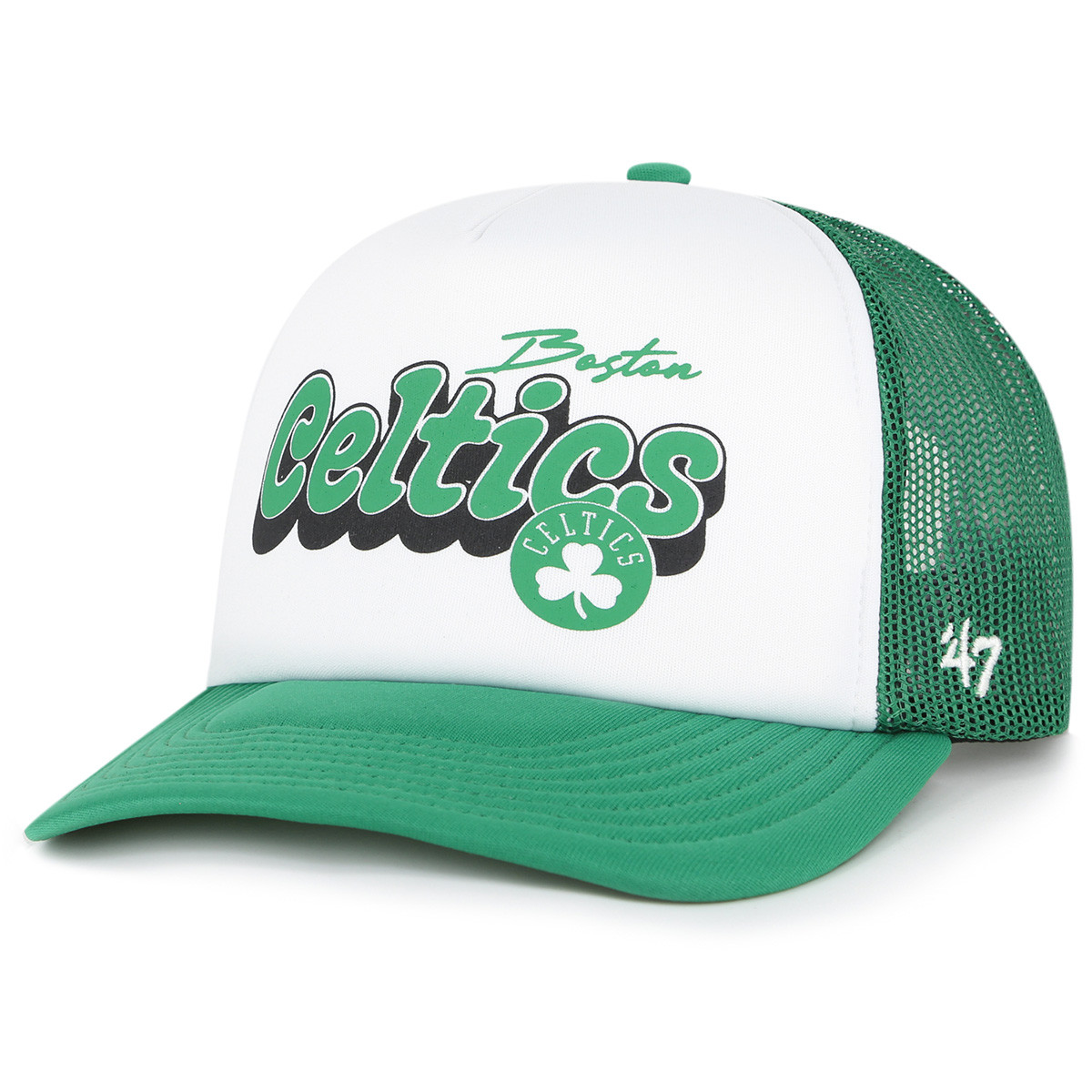 Celtics '47 Vibes White and Green Trucker Cap - Boston ProShop
