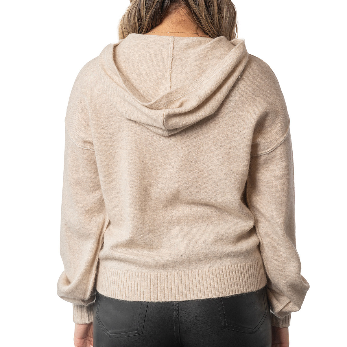 Bruins Ladies Lusso Natural Beatriz Cashmere Pullover Hood